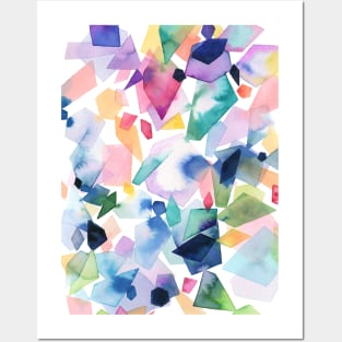 Crystals and Gems Watercolor Posters and Art